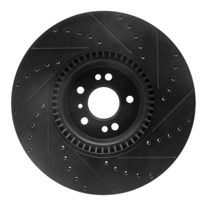 Mercedes-Benz GL320 Brake Rotor (1) - Front Left - R1 Concepts - Drilled & Slotted - Black - `07-`09